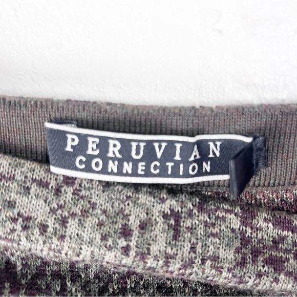 PERUVIAN CONNECTION 100% Pima Cotton Graphic Knit Pencil Skirt Size Large - Picture 3 of 9